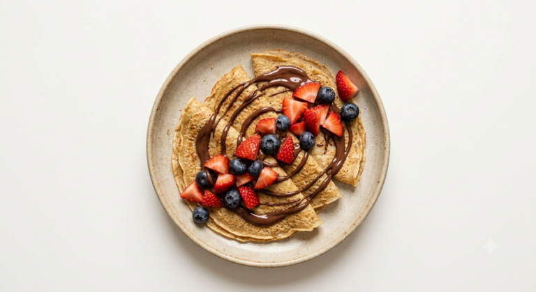Crepes de avena con chocolate 75%