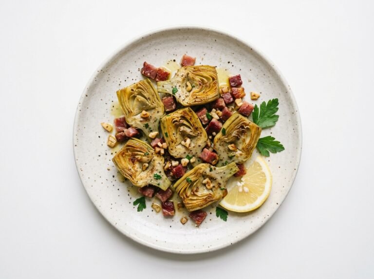 Alcachofas salteadas con jamón serrano
